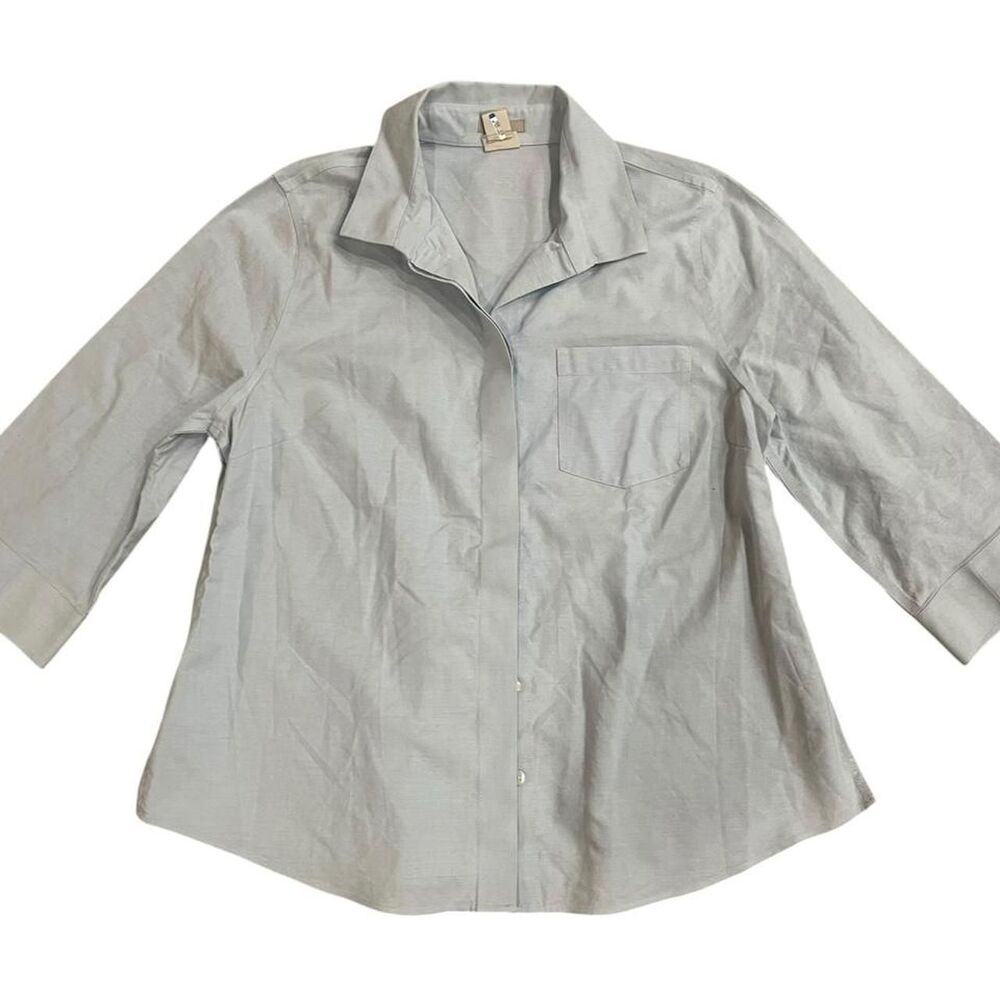 Chico-s Women's Blue and Grey Blouse